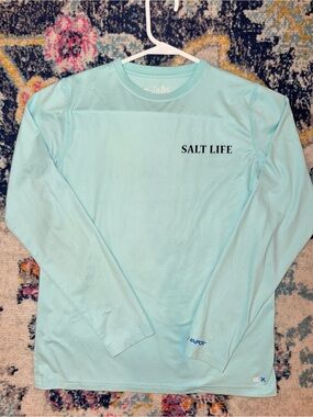 Salt Life SLX Boys Aqua UV Performance Fishing Shirt Long Sleeve
